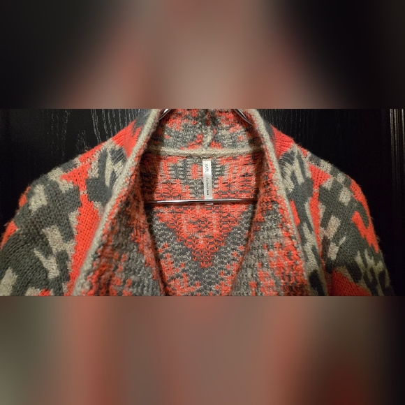 Southwestern Aztec Tribal Print Open Front Cardigan - Picture 3 of 5